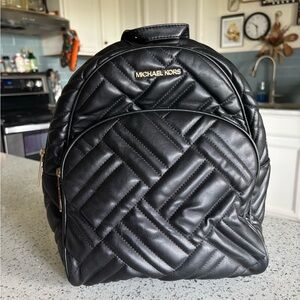 Michael Kors Black Quilted Backpack